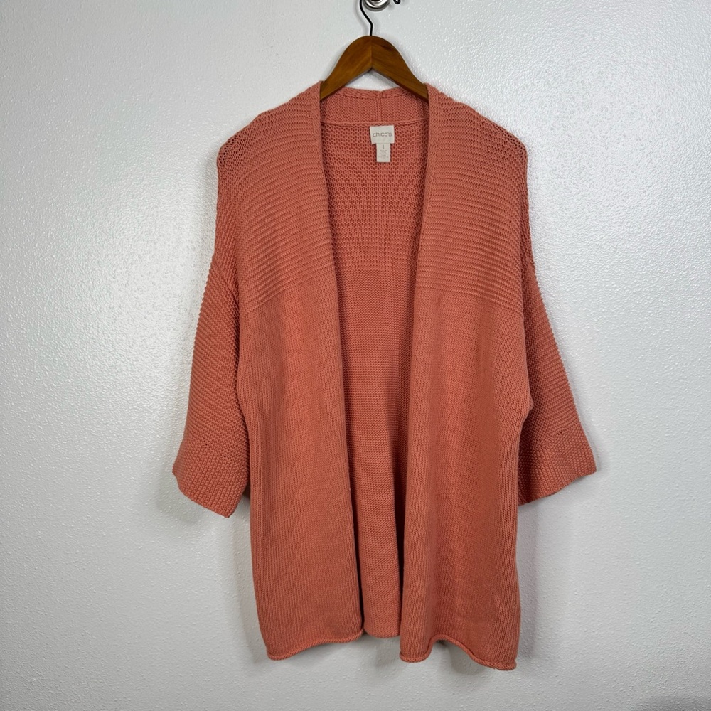 Chico's‎ Open Front Batwing Sleeve Cardigan Size 1/Medium